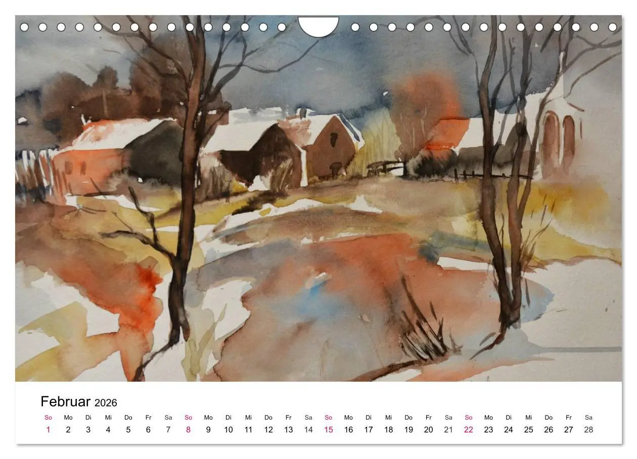 Bild: 9783457977200 | Mit Aquarellen durch das Jahr (Wandkalender 2026 DIN A4 quer),...
