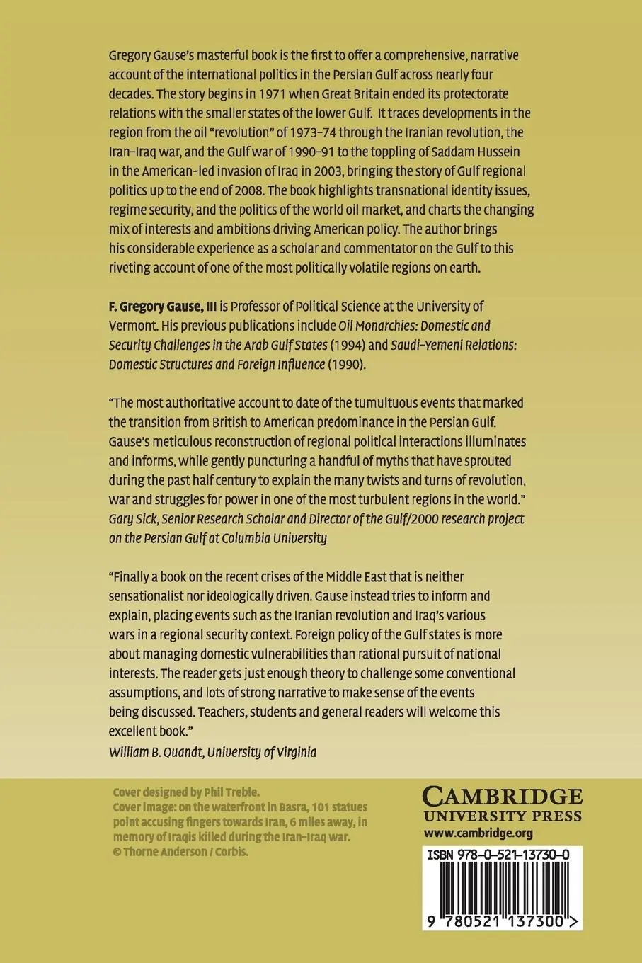 Rückseite: 9780521137300 | The International Relations of the Persian Gulf | III F. Gregory Gause