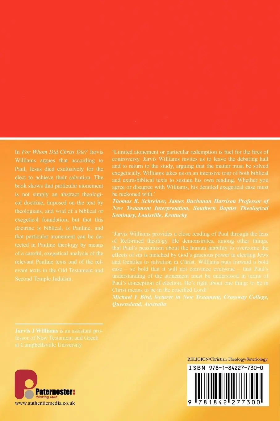 Rückseite: 9781842277300 | For Whom Did Christ Die? | Jarvis J Williams | Taschenbuch | Englisch