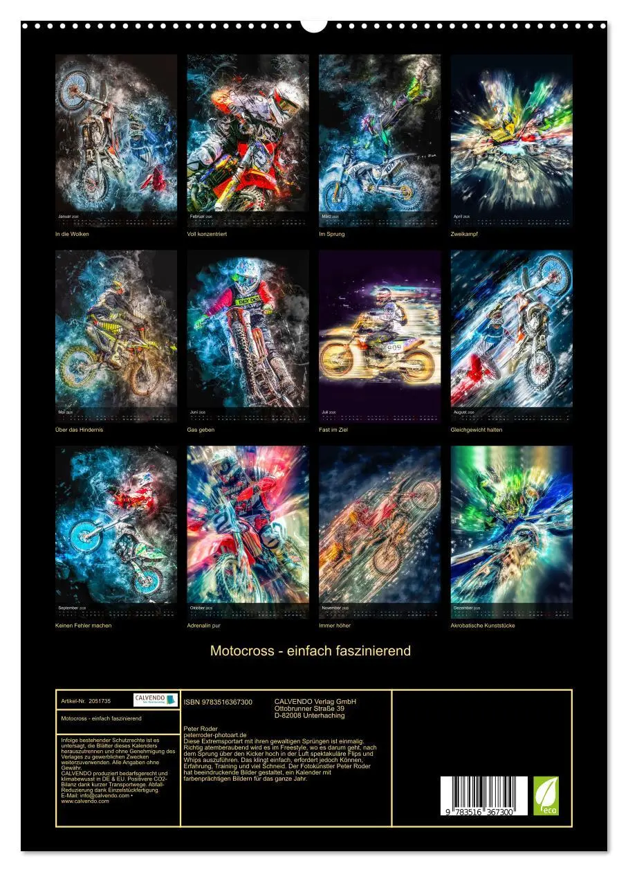 Bild: 9783516367300 | Motocross - einfach faszinierend (Wandkalender 2026 DIN A2 hoch),...