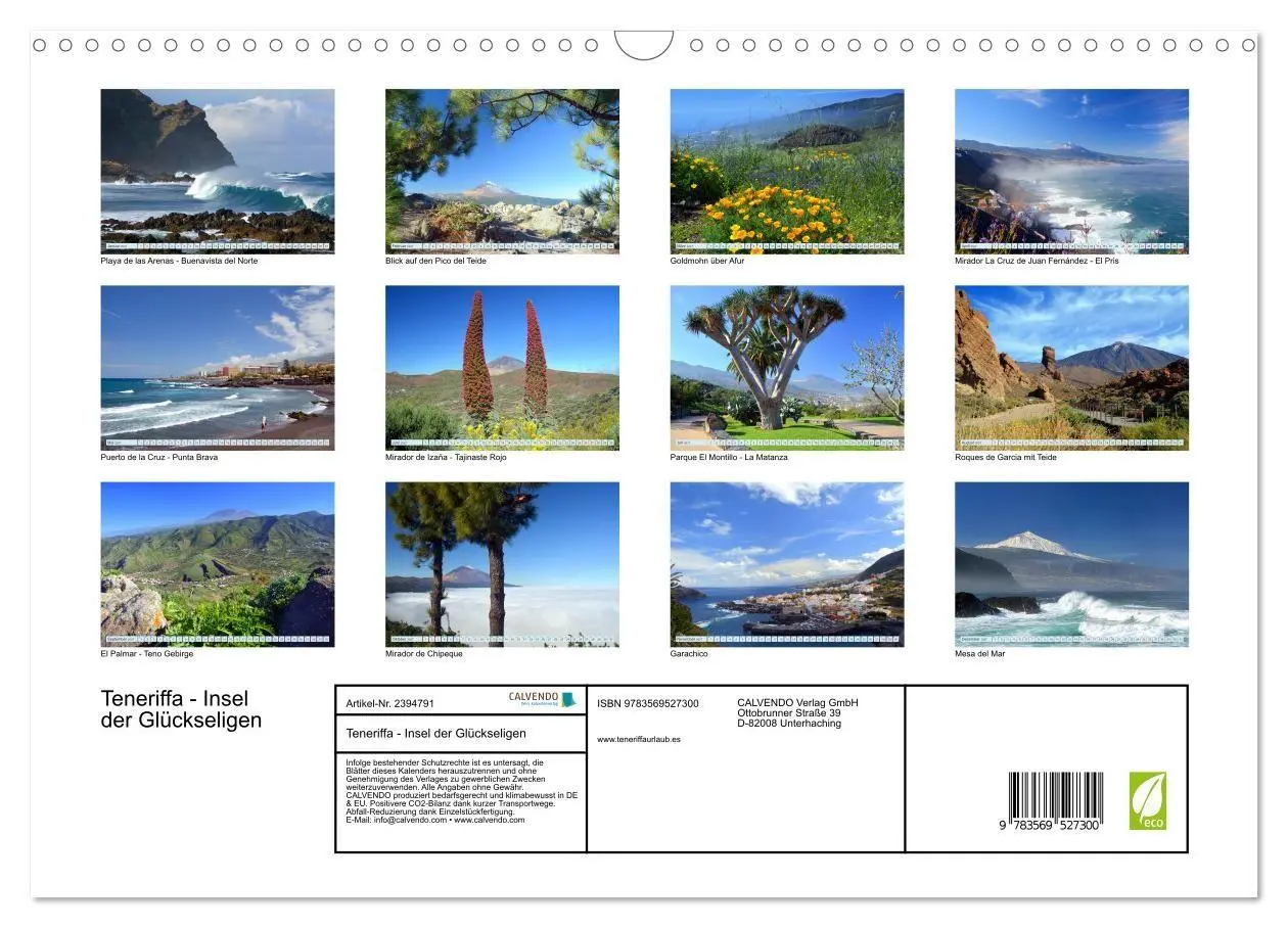 Bild: 9783569527300 | Teneriffa - Insel der Glückseligen (Wandkalender 2027 DIN A3 quer),...