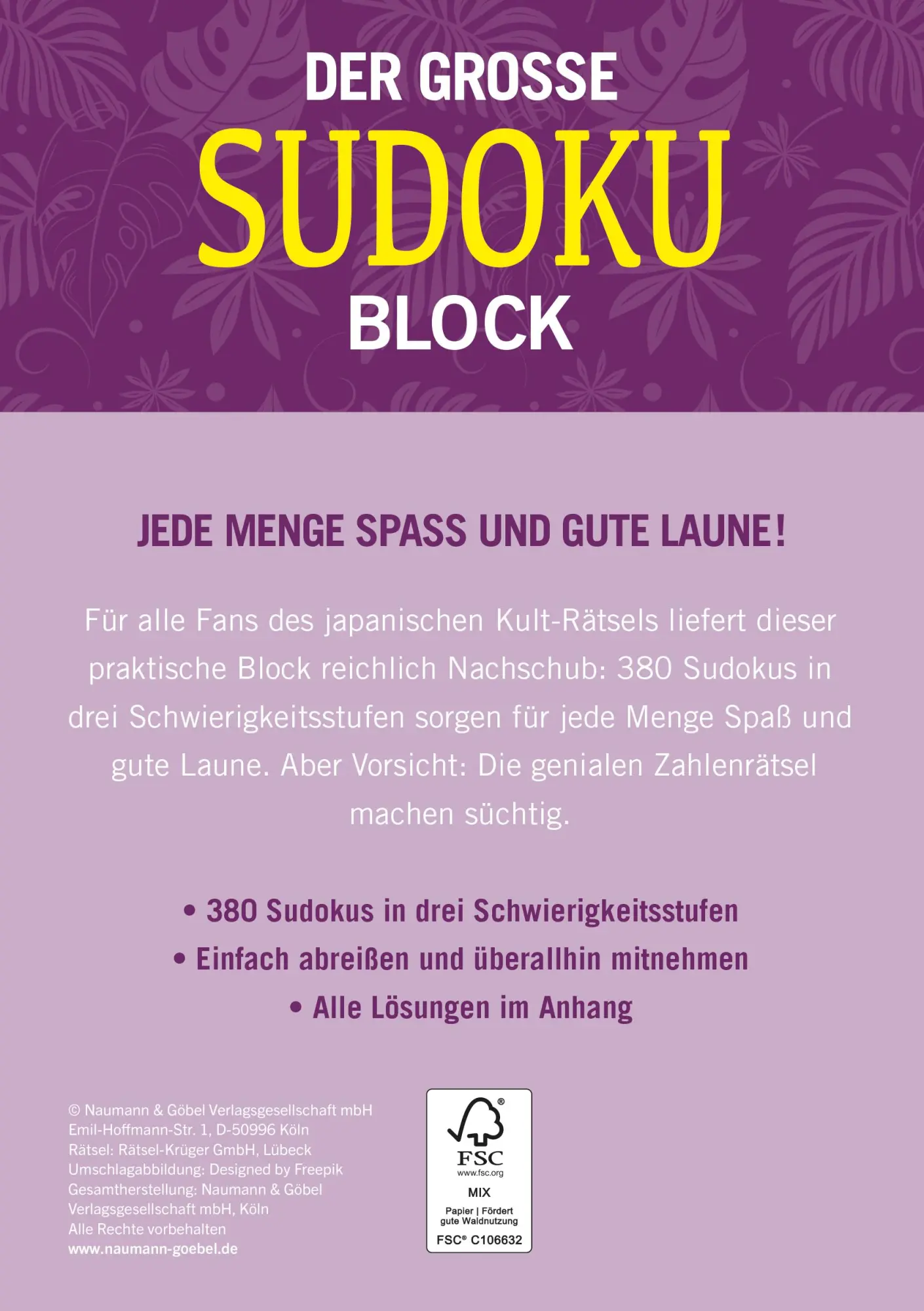Rückseite: 9783625197300 | Der große Sudokublock Band 9 | Taschenbuch | Der große Sudokublock