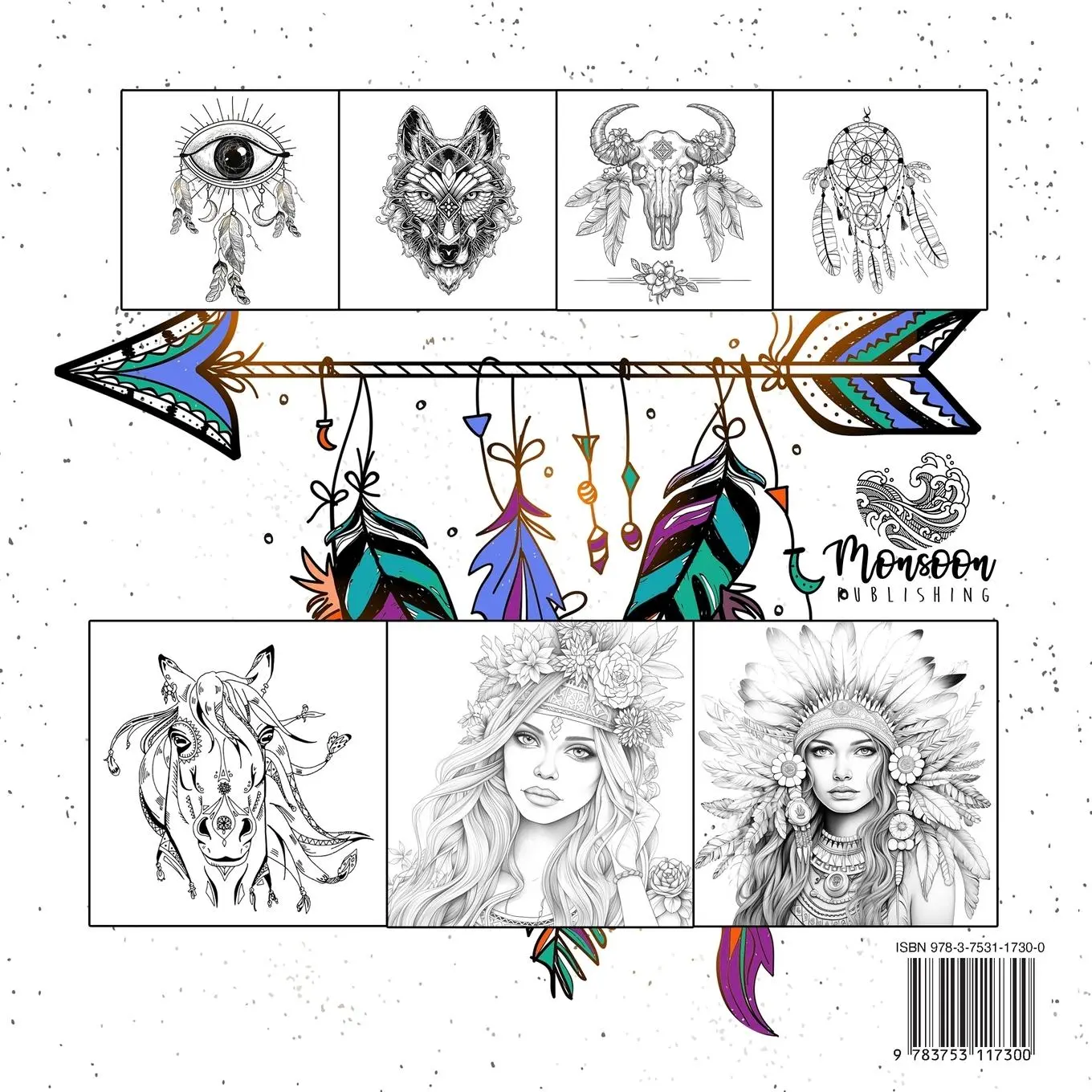 Rückseite: 9783753117300 | Boho Coloring Book for Adults - Be wild, brave and free | Publishing