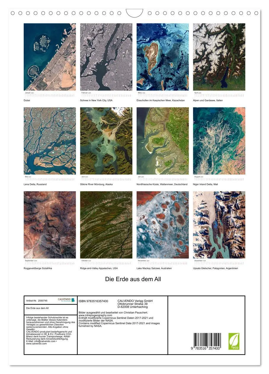 Bild: 9783516357400 | Die Erde aus dem All (Wandkalender 2026 DIN A3 hoch), CALVENDO...