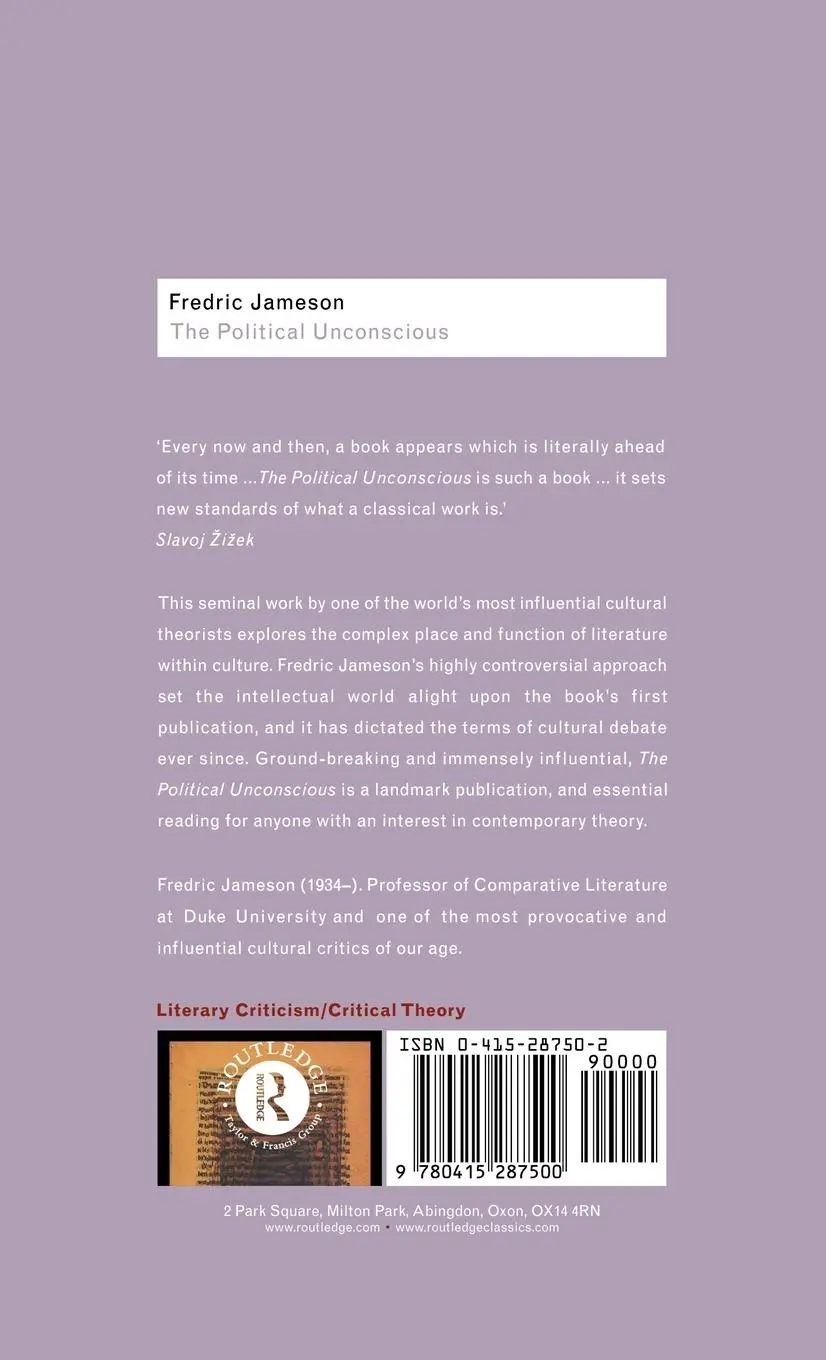 Rückseite: 9780415287500 | The Political Unconscious | Narrative as a Socially Symbolic Act