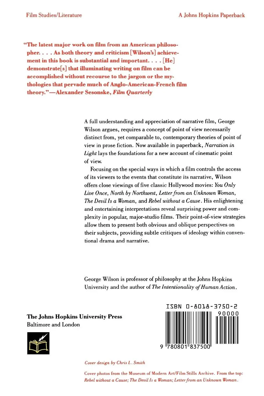 Rückseite: 9780801837500 | Narration in Light | Studies in Cinematic Point of View | Wilson