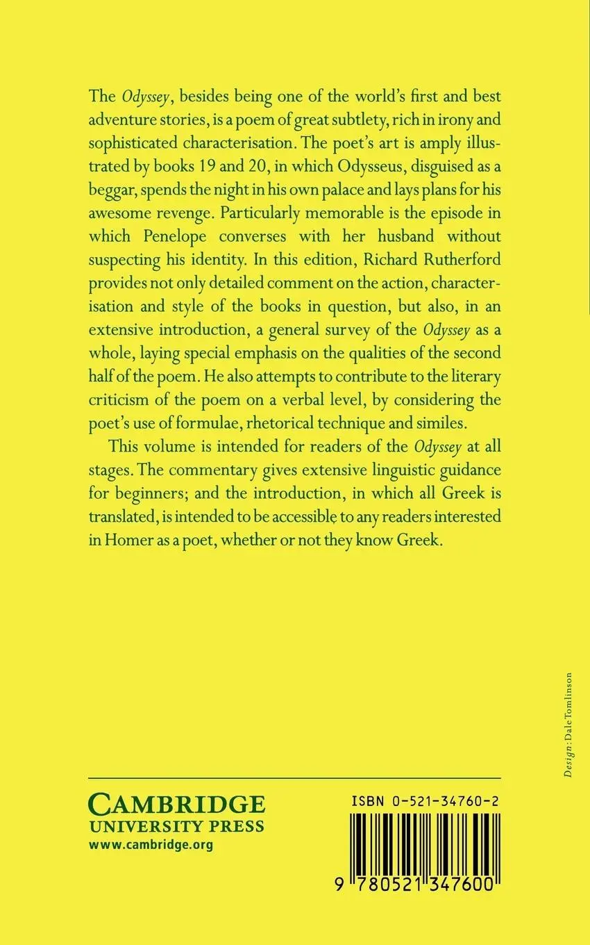 Rückseite: 9780521347600 | Homer | Odyssey Books XIX and XX | Homer | Taschenbuch | Englisch