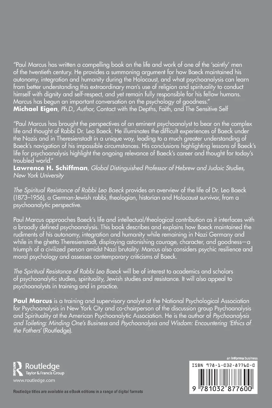 Rückseite: 9781032877600 | The Spiritual Resistance of Rabbi Leo Baeck | Paul Marcus | Buch