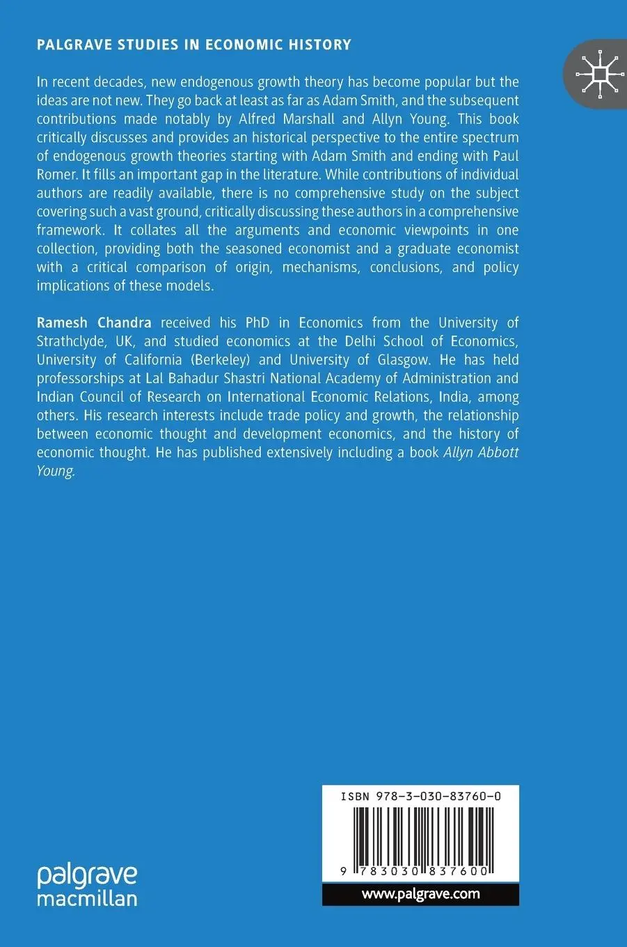 Rückseite: 9783030837600 | Endogenous Growth in Historical Perspective | Ramesh Chandra | Buch