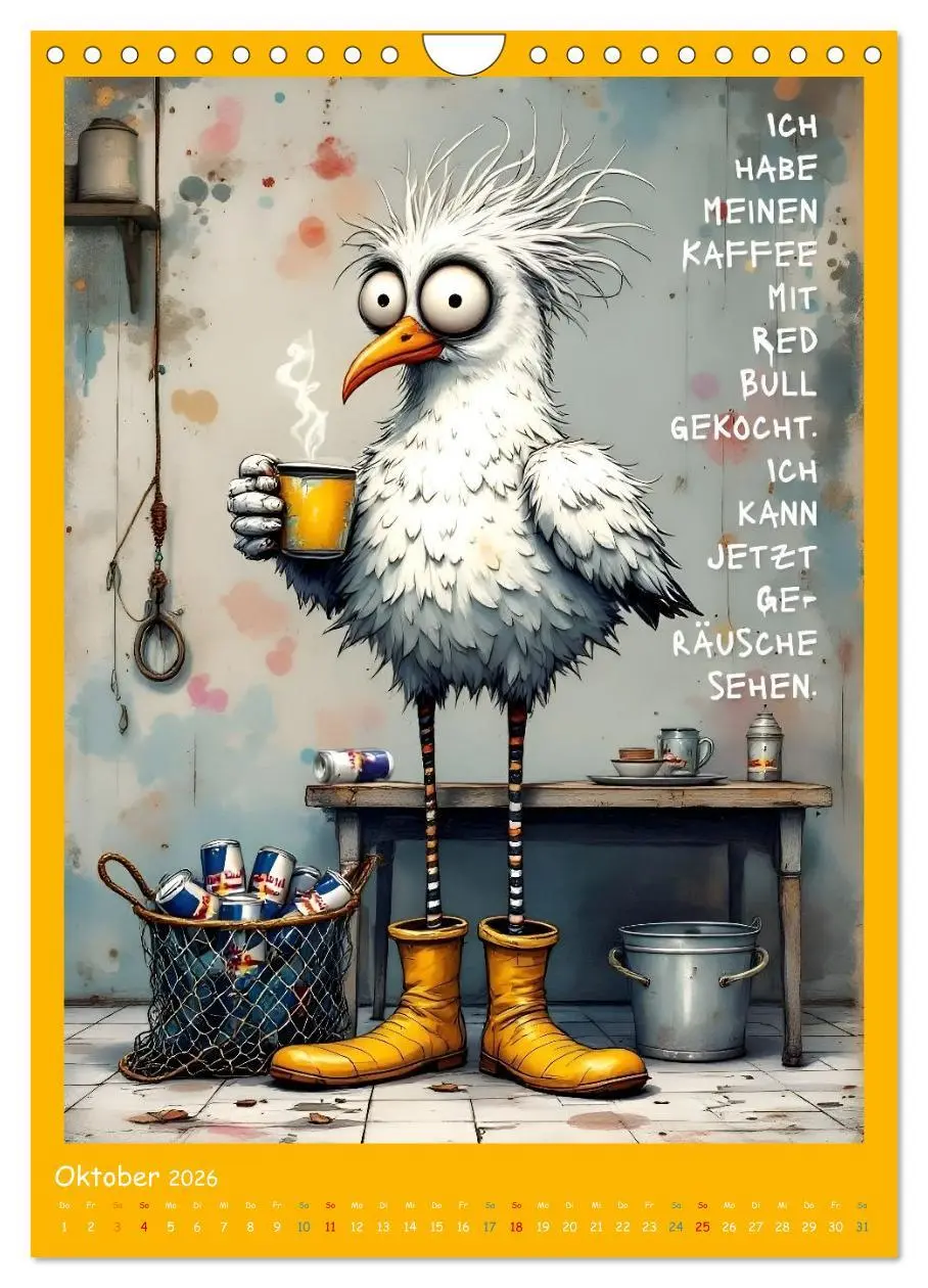 Bild: 9783516647600 | Böse Möwen (Wandkalender 2026 DIN A4 hoch), CALVENDO Monatskalender