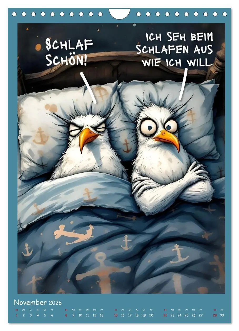 Bild: 9783516647600 | Böse Möwen (Wandkalender 2026 DIN A4 hoch), CALVENDO Monatskalender