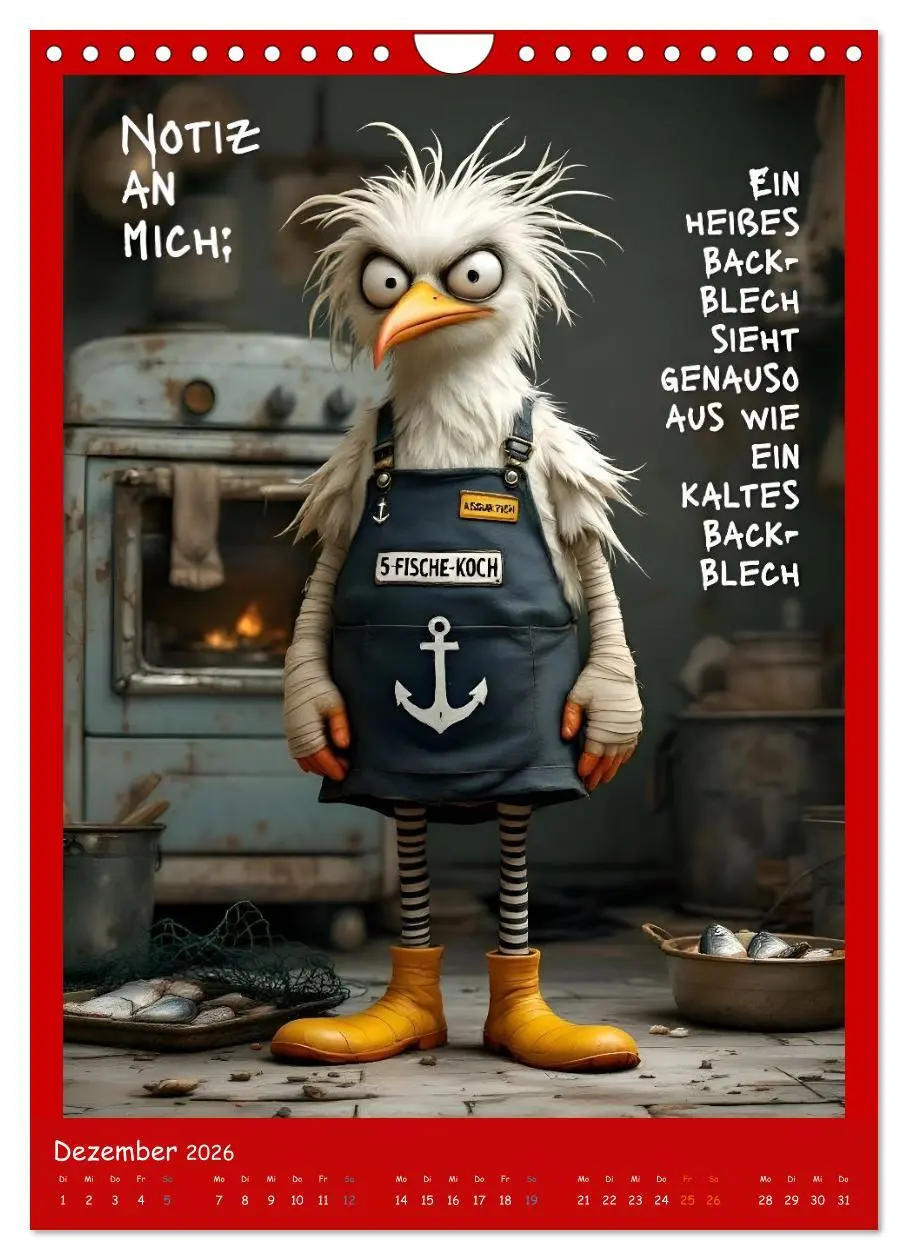 Bild: 9783516647600 | Böse Möwen (Wandkalender 2026 DIN A4 hoch), CALVENDO Monatskalender