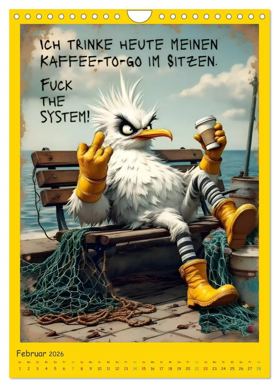 Bild: 9783516647600 | Böse Möwen (Wandkalender 2026 DIN A4 hoch), CALVENDO Monatskalender