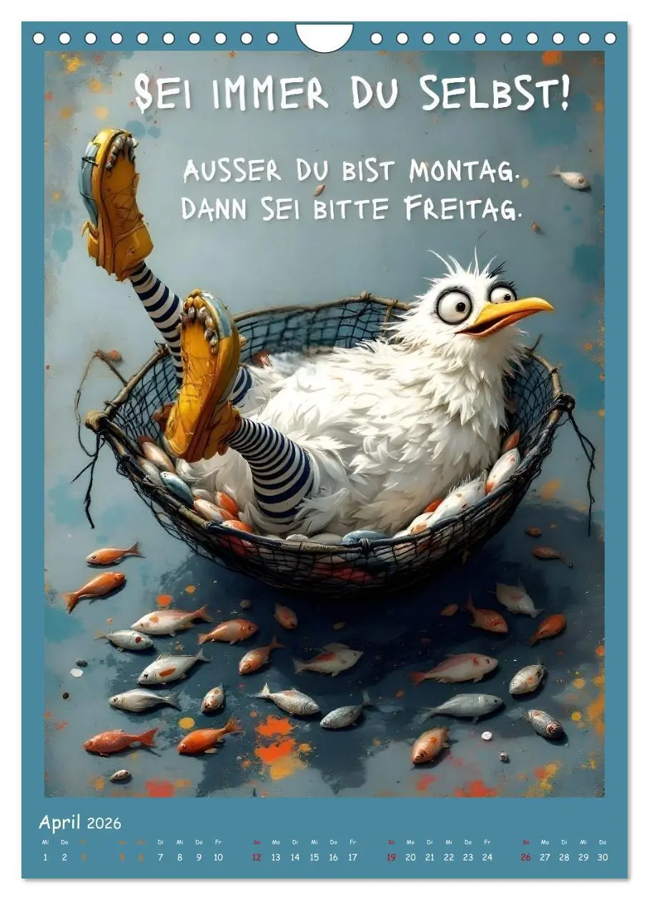 Bild: 9783516647600 | Böse Möwen (Wandkalender 2026 DIN A4 hoch), CALVENDO Monatskalender