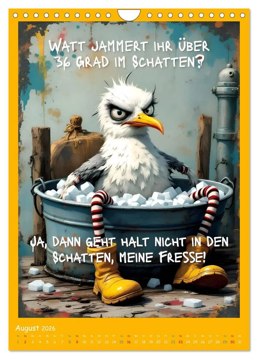 Bild: 9783516647600 | Böse Möwen (Wandkalender 2026 DIN A4 hoch), CALVENDO Monatskalender