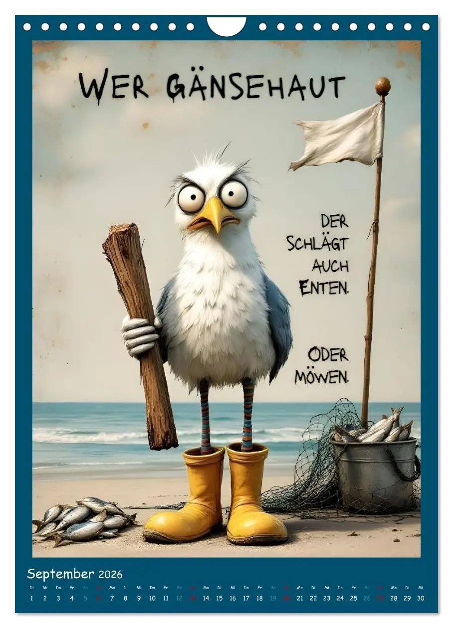 Bild: 9783516647600 | Böse Möwen (Wandkalender 2026 DIN A4 hoch), CALVENDO Monatskalender
