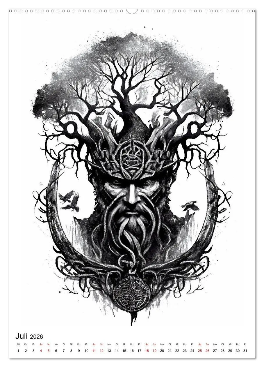 Bild: 9783516327700 | Welt und Mythologie der Wikinger (Wandkalender 2026 DIN A2 hoch),...