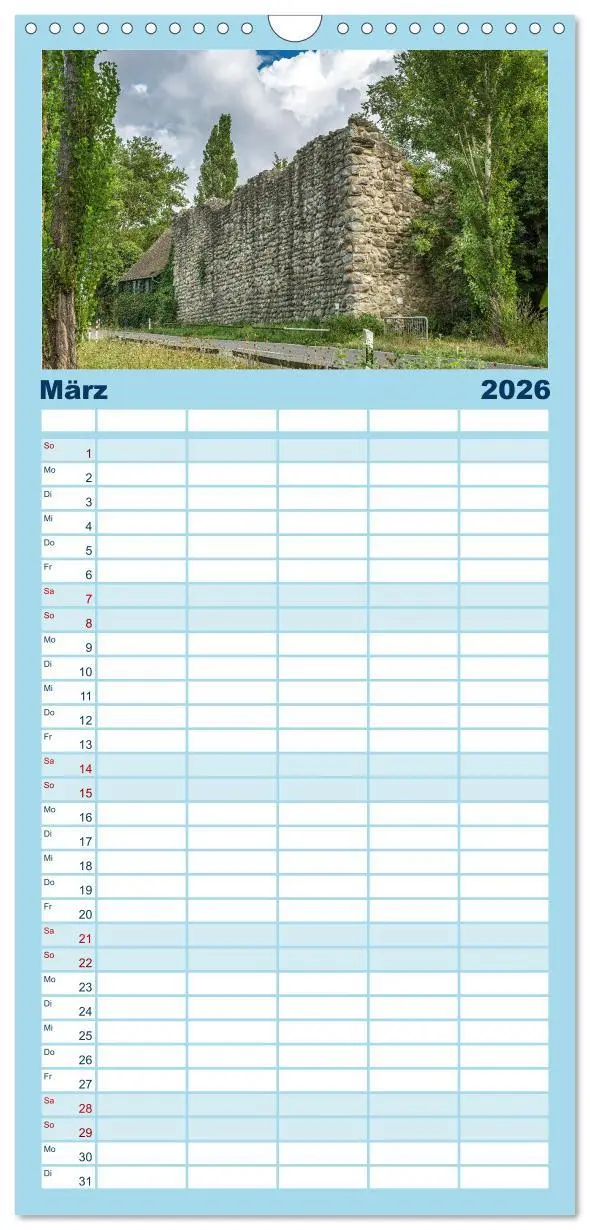 Bild: 9783516497700 | Familienplaner 2026 - Romantische Ruinen mit 5 Spalten...