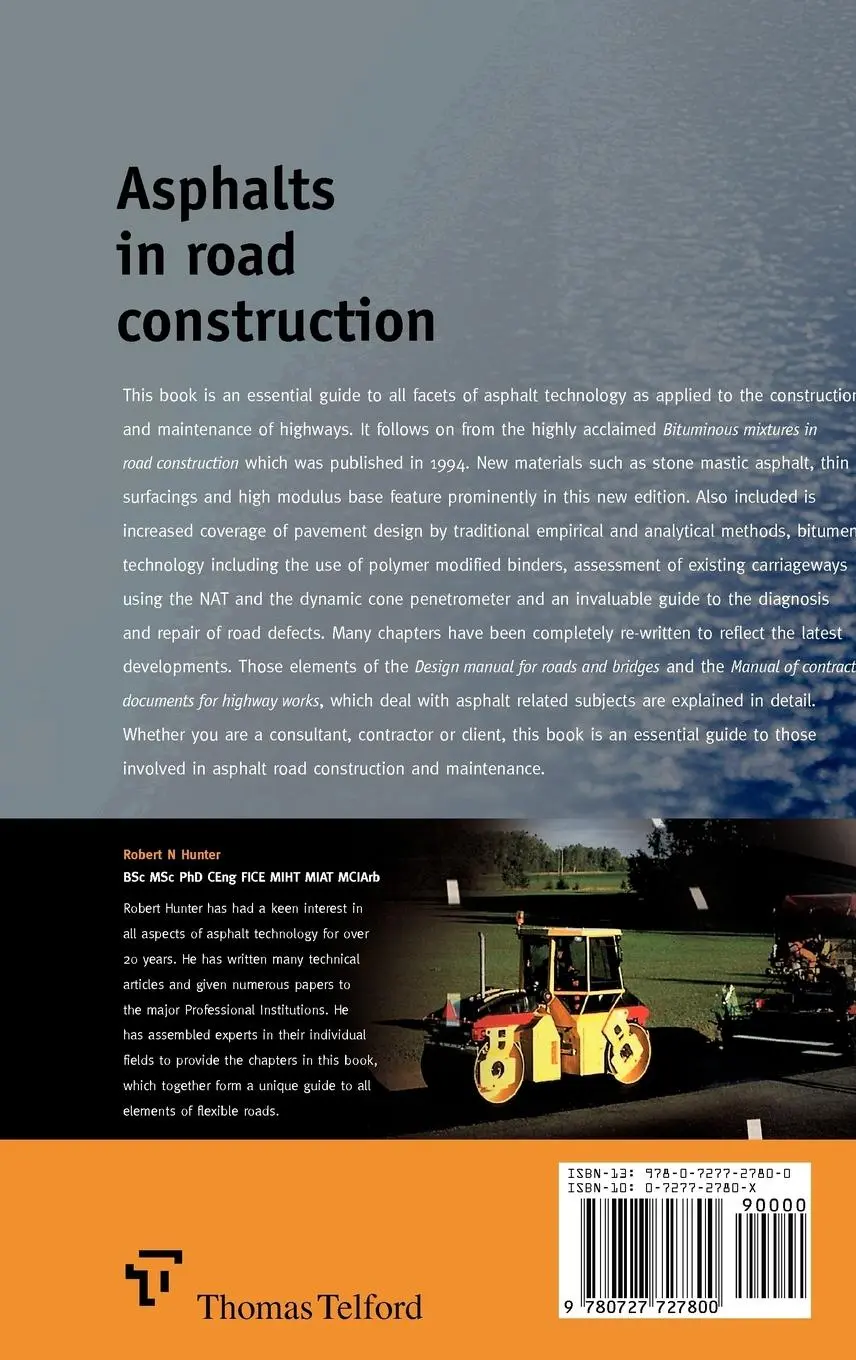 Rückseite: 9780727727800 | Asphalts in Road Construction | Robert N. Hunter | Buch | Englisch