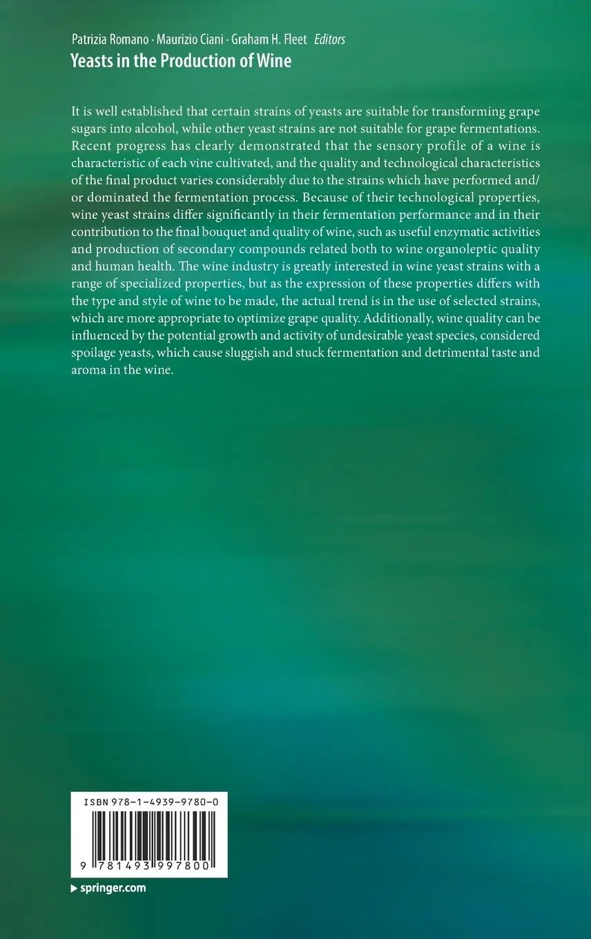 Rückseite: 9781493997800 | Yeasts in the Production of Wine | Patrizia Romano (u. a.) | Buch