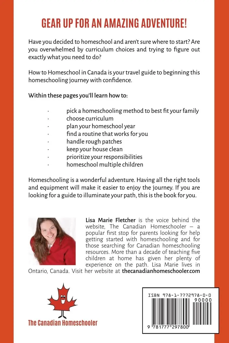 Rückseite: 9781777297800 | How to Homeschool in Canada | Lisa Marie Fletcher | Taschenbuch | 2020