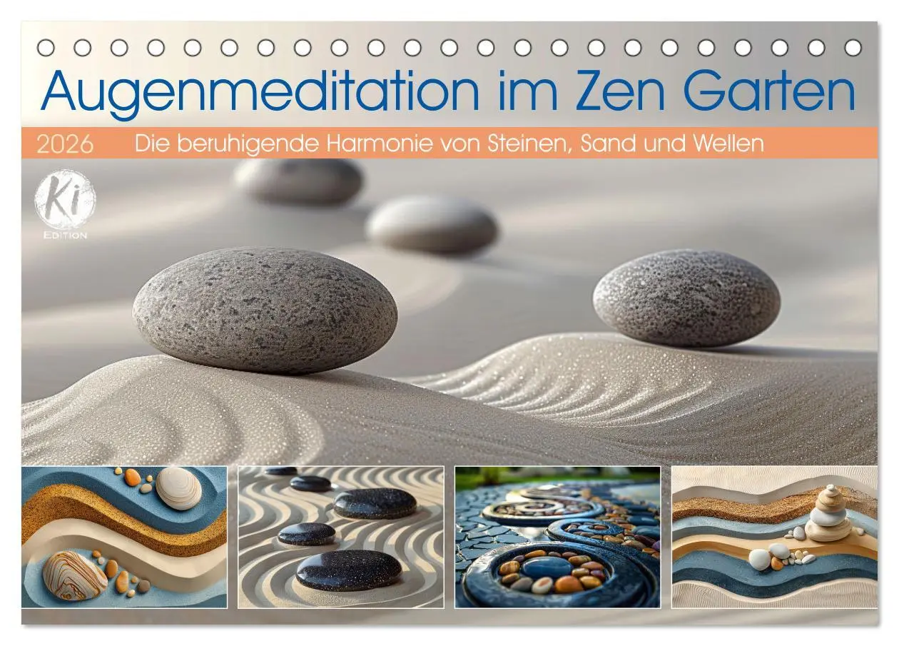 Cover: 9783457397800 | Augenmeditation im Zen Garten (Tischkalender 2026 DIN A5 quer),...