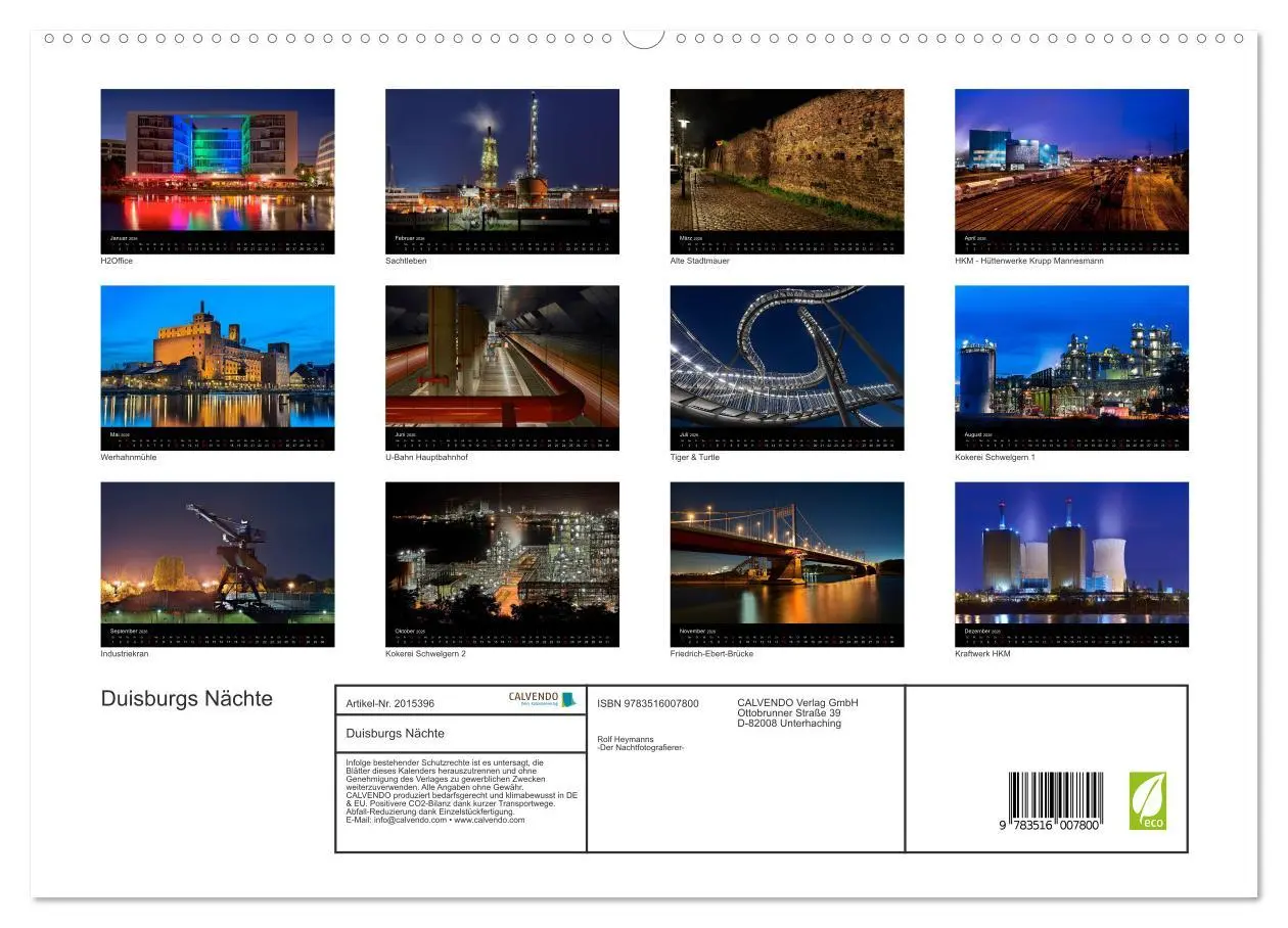 Bild: 9783516007800 | Duisburgs Nächte (hochwertiger Premium Wandkalender 2026 DIN A2...