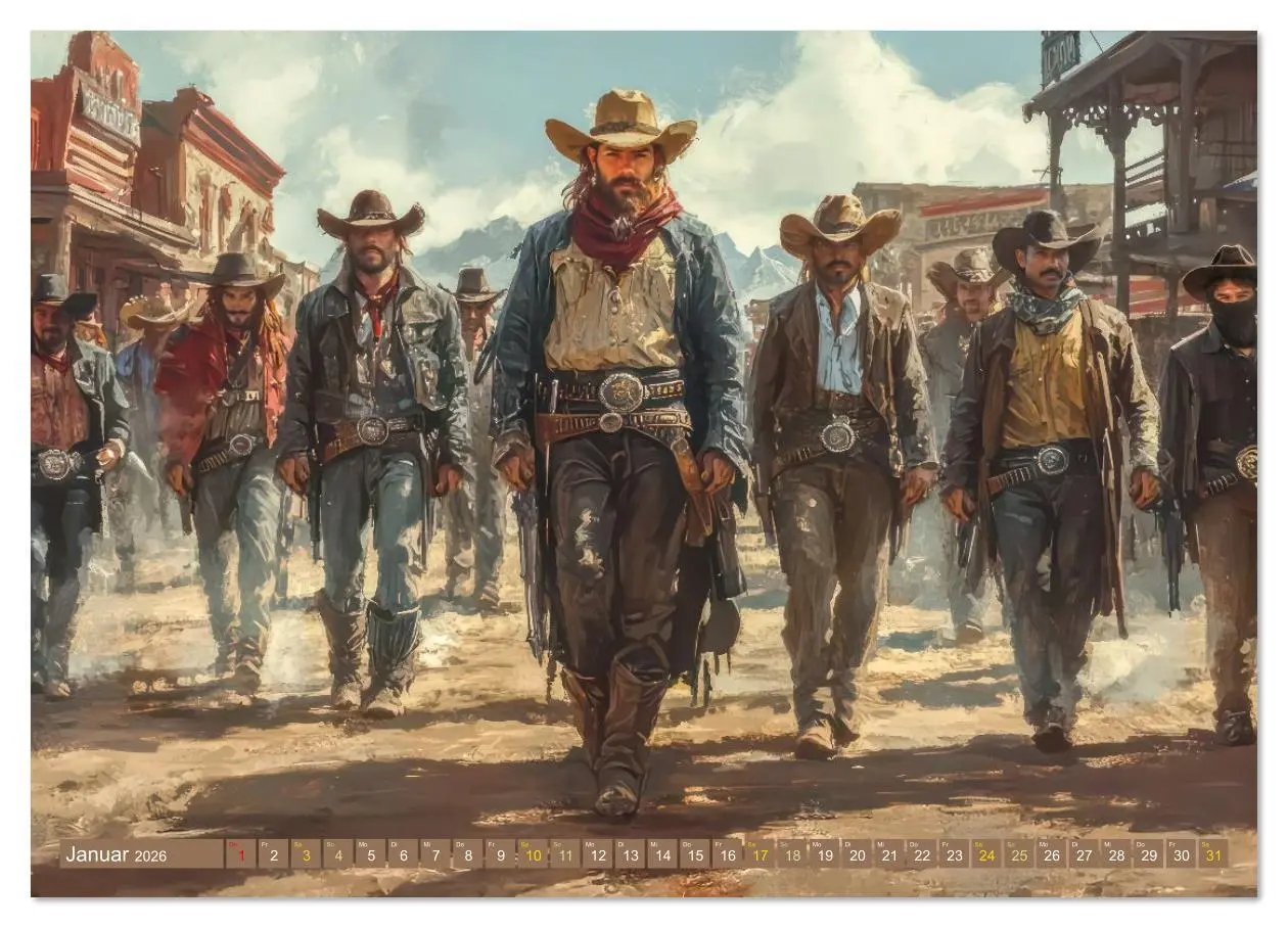 Bild: 9783516627800 | Wilder Westen - Cowboys in Aktion (Wandkalender 2026 DIN A3 quer),...