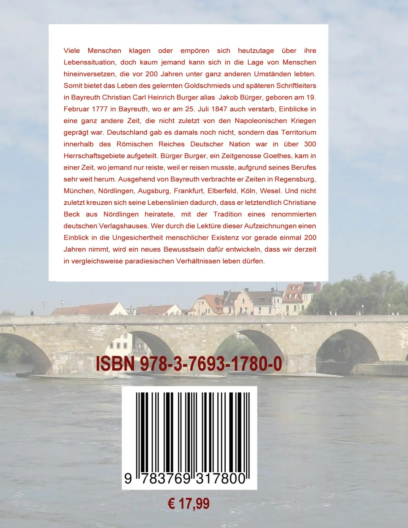 Rückseite: 9783769317800 | Bürger - ein teutsches Leben um 1800 | Rupert G. Pfeiffer | Buch
