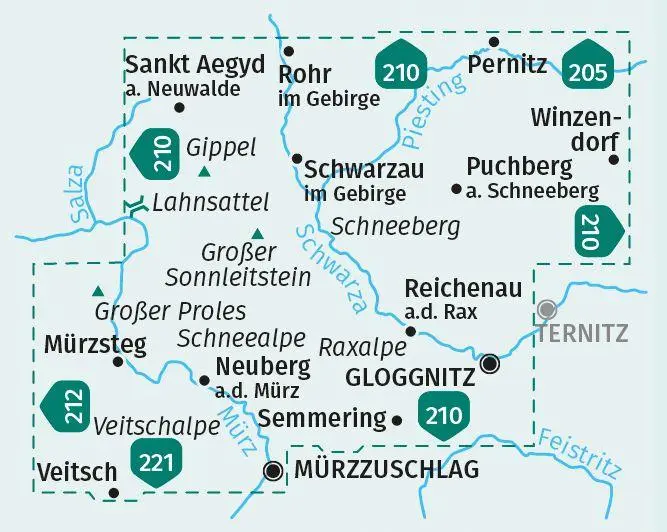 Bild: 9783991217800 | KOMPASS Wanderkarten-Set 228 Wiener Hausberge, Schneeberg, Rax (2...