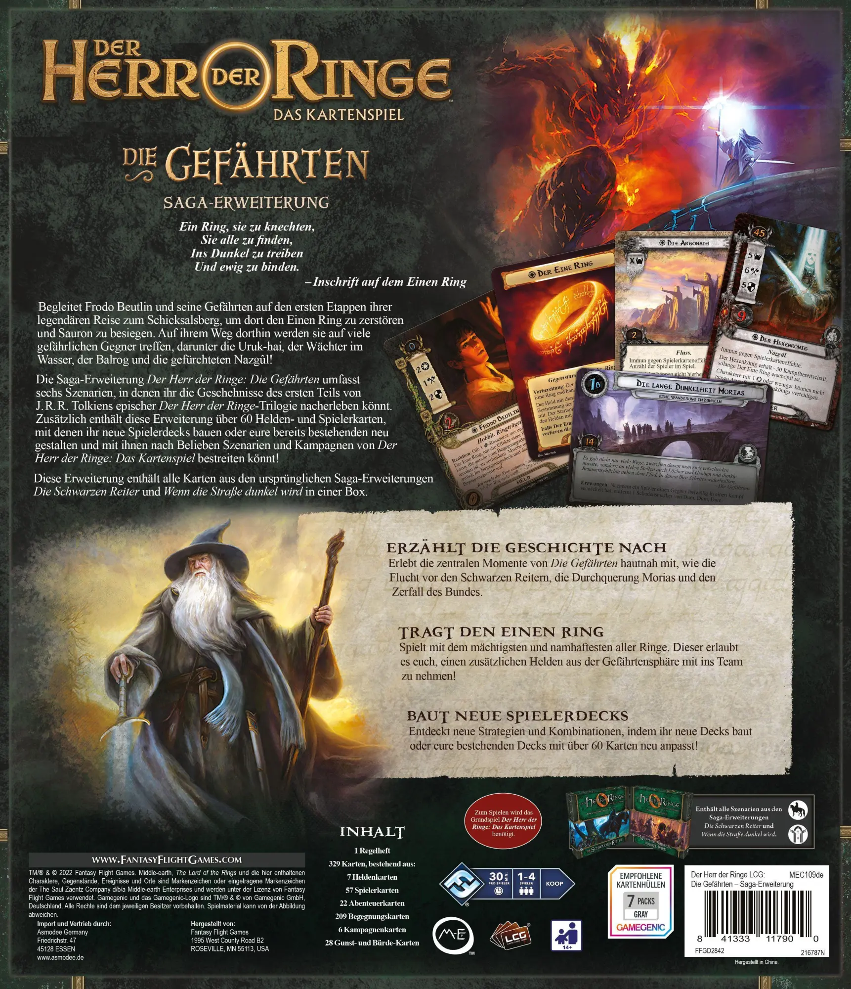 Bild: 841333117900 | Herr der Ringe Das Kartenspiel - Die Gefährten | Nate French | Spiel