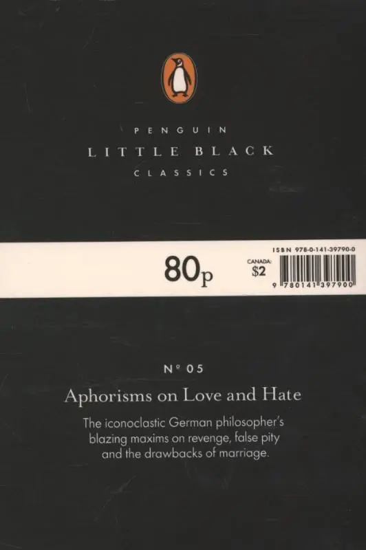 Rückseite: 9780141397900 | Aphorisms on Love and Hate | Friedrich Nietzsche | Taschenbuch | 64 S.