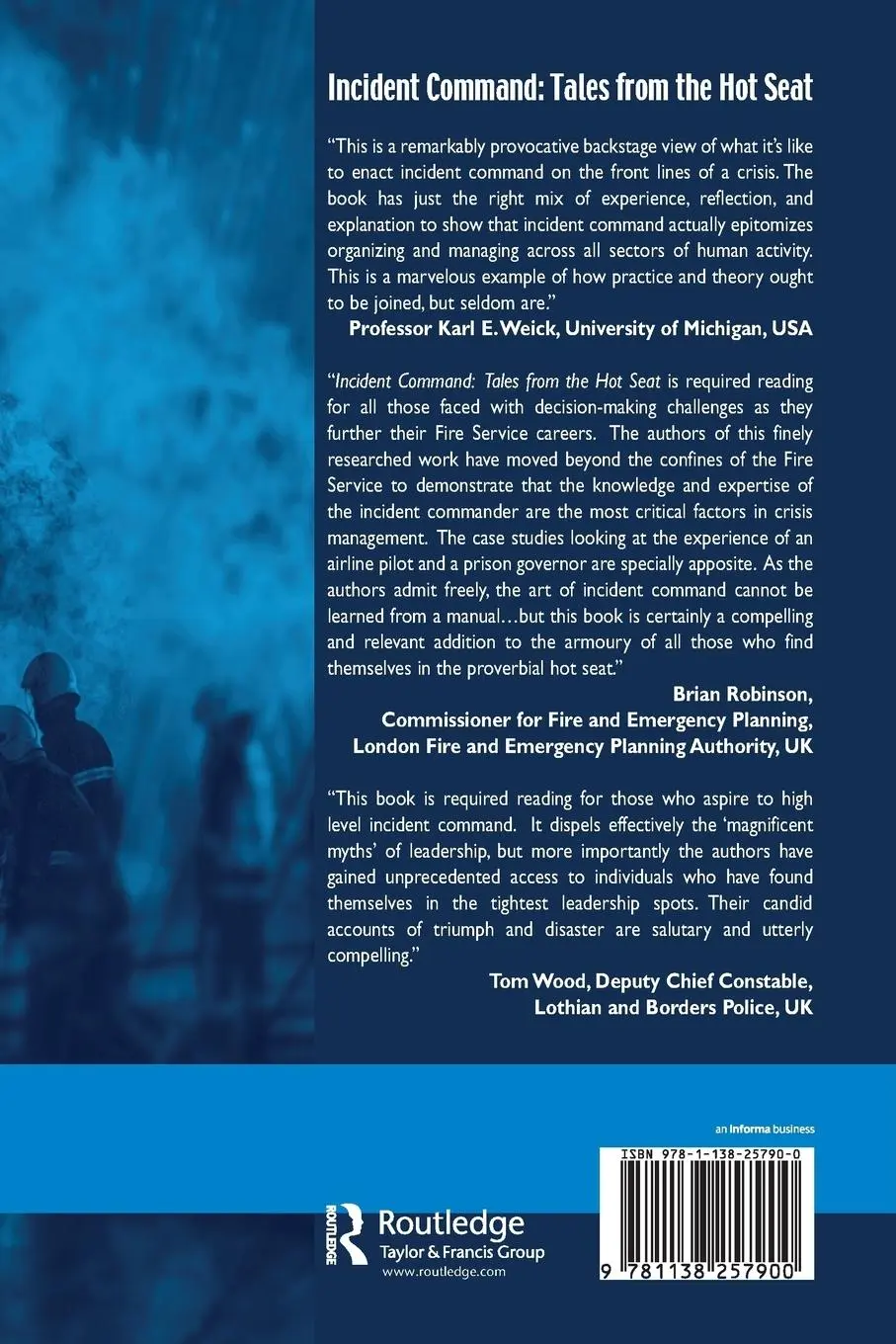 Rückseite: 9781138257900 | Incident Command | Tales from the Hot Seat | Rhona Flin (u. a.) | Buch