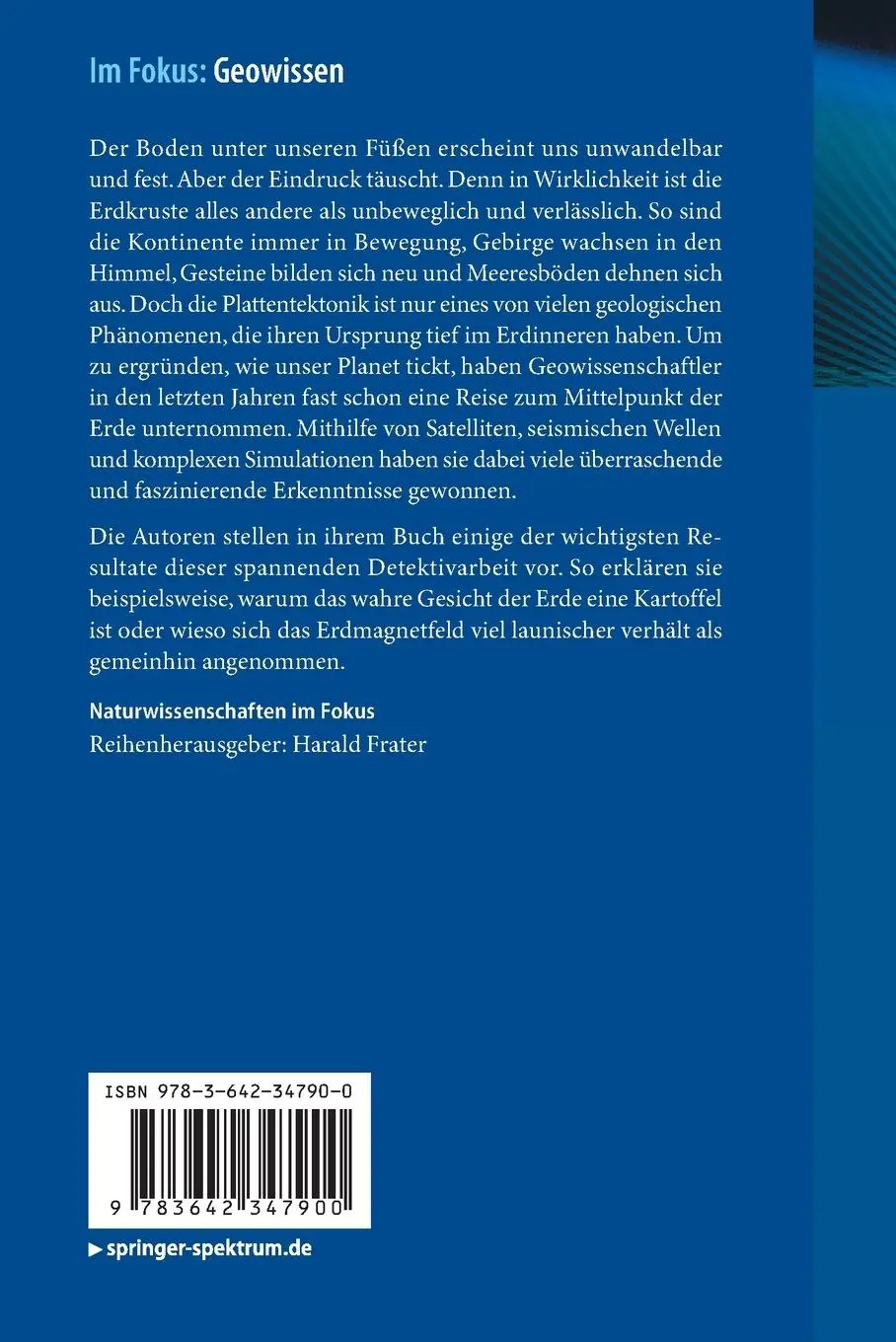 Rückseite: 9783642347900 | Im Fokus: Geowissen | Wie funktioniert unser Planet? | Lohmann (u. a.)