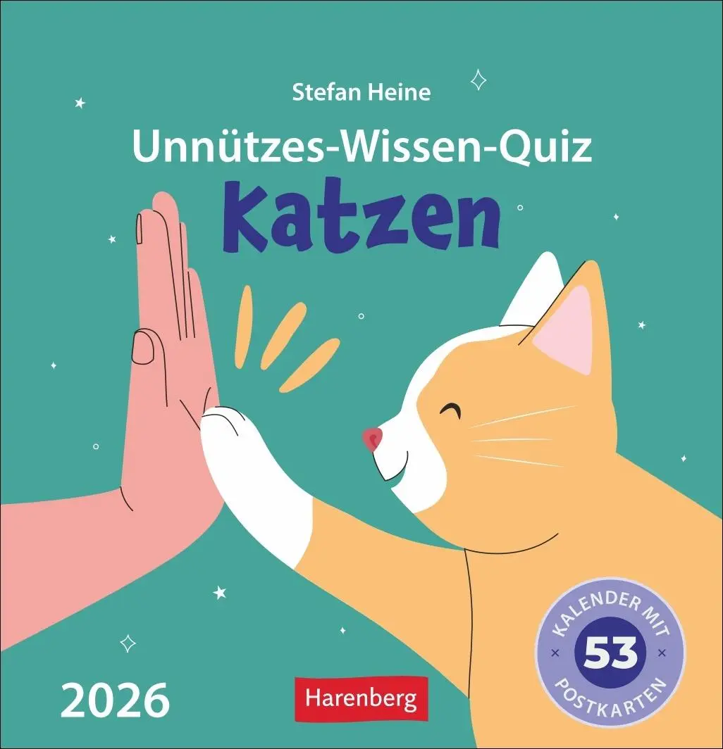 Cover: 9783840037900 | Unnützes-Wissen-Quiz Katzen Premium-Postkartenkalender - Kalender...
