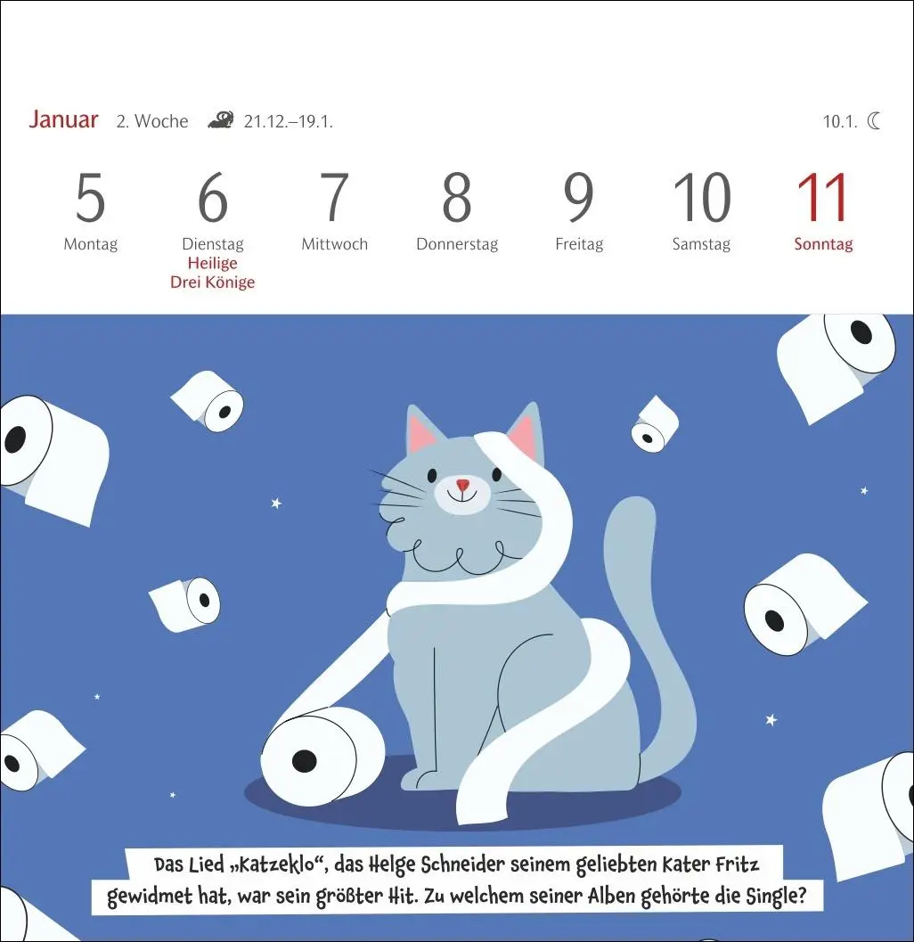 Bild: 9783840037900 | Unnützes-Wissen-Quiz Katzen Premium-Postkartenkalender - Kalender...