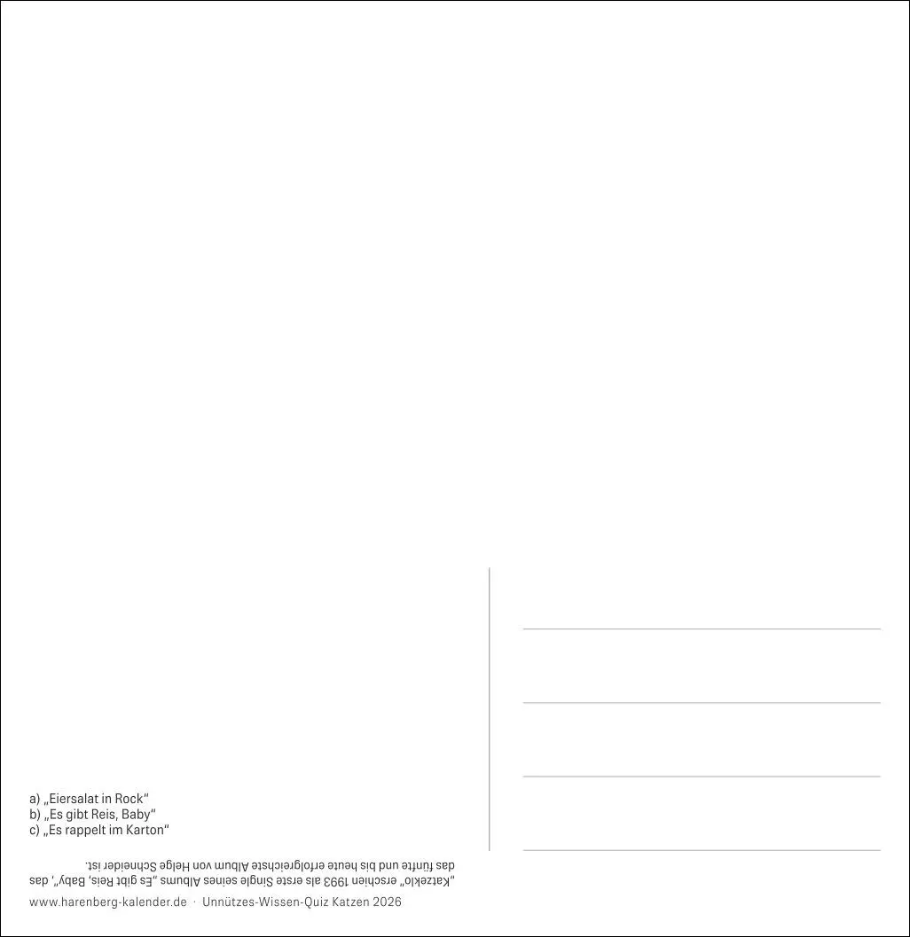 Bild: 9783840037900 | Unnützes-Wissen-Quiz Katzen Premium-Postkartenkalender - Kalender...