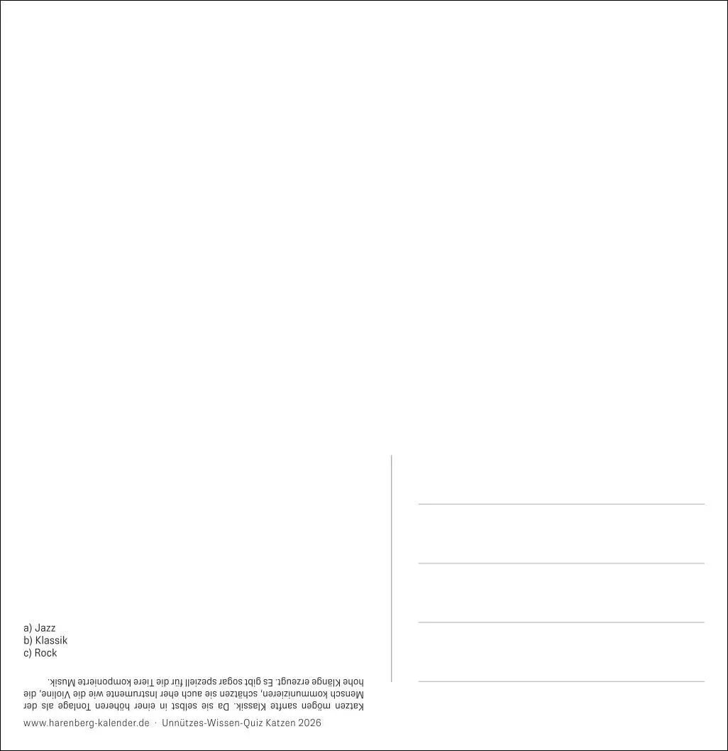 Bild: 9783840037900 | Unnützes-Wissen-Quiz Katzen Premium-Postkartenkalender - Kalender...