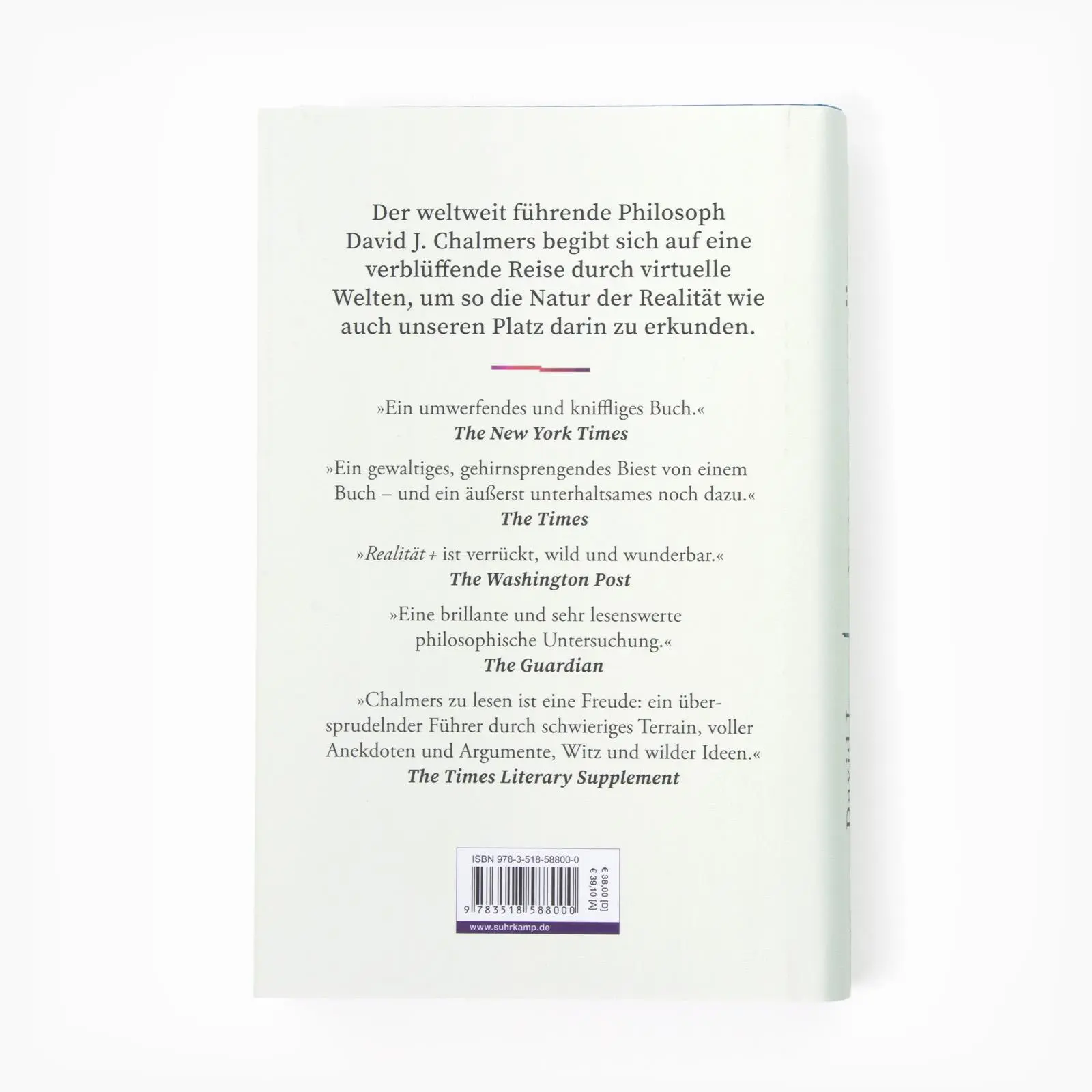 Rückseite: 9783518588000 | Realität+ | David J. Chalmers | Buch | 638 S. | Deutsch | 2023