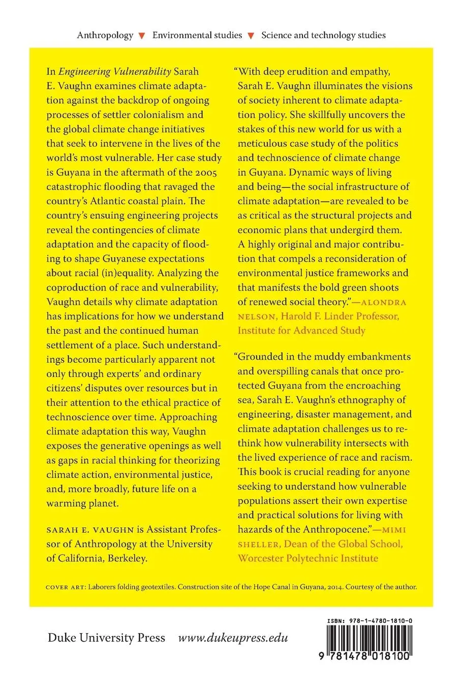 Rückseite: 9781478018100 | Engineering Vulnerability | In Pursuit of Climate Adaptation | Vaughn