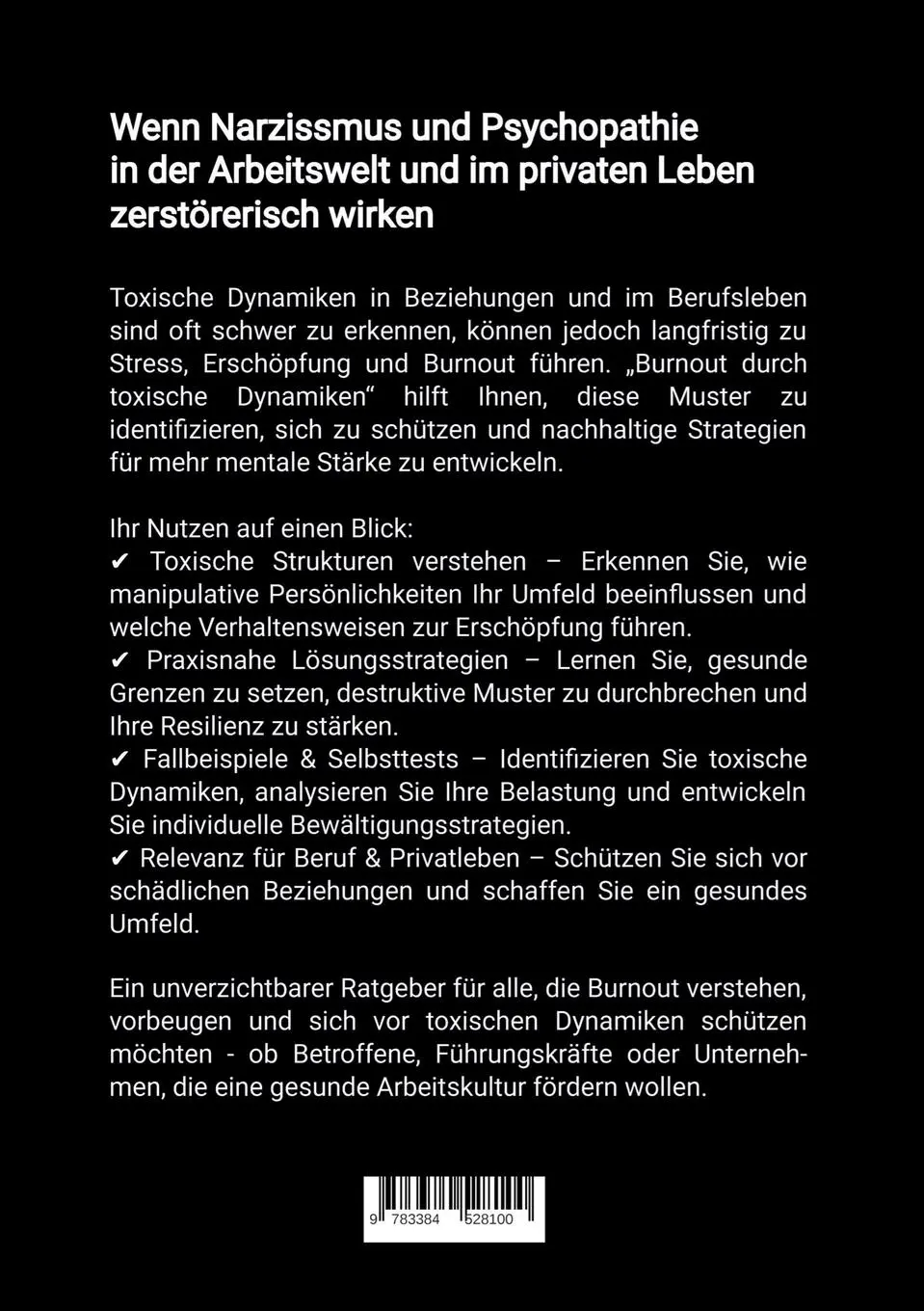 Rückseite: 9783384528100 | Burnout durch toxische Dynamiken | Bernhard Metzger | Taschenbuch
