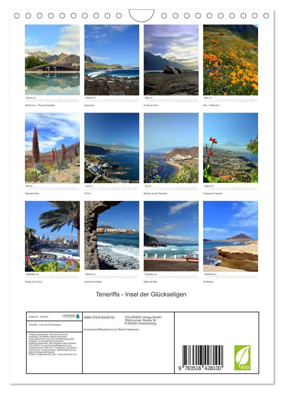 Bild: 9783516428100 | Teneriffa - Insel der Glückseligen (Wandkalender 2026 DIN A4 hoch),...