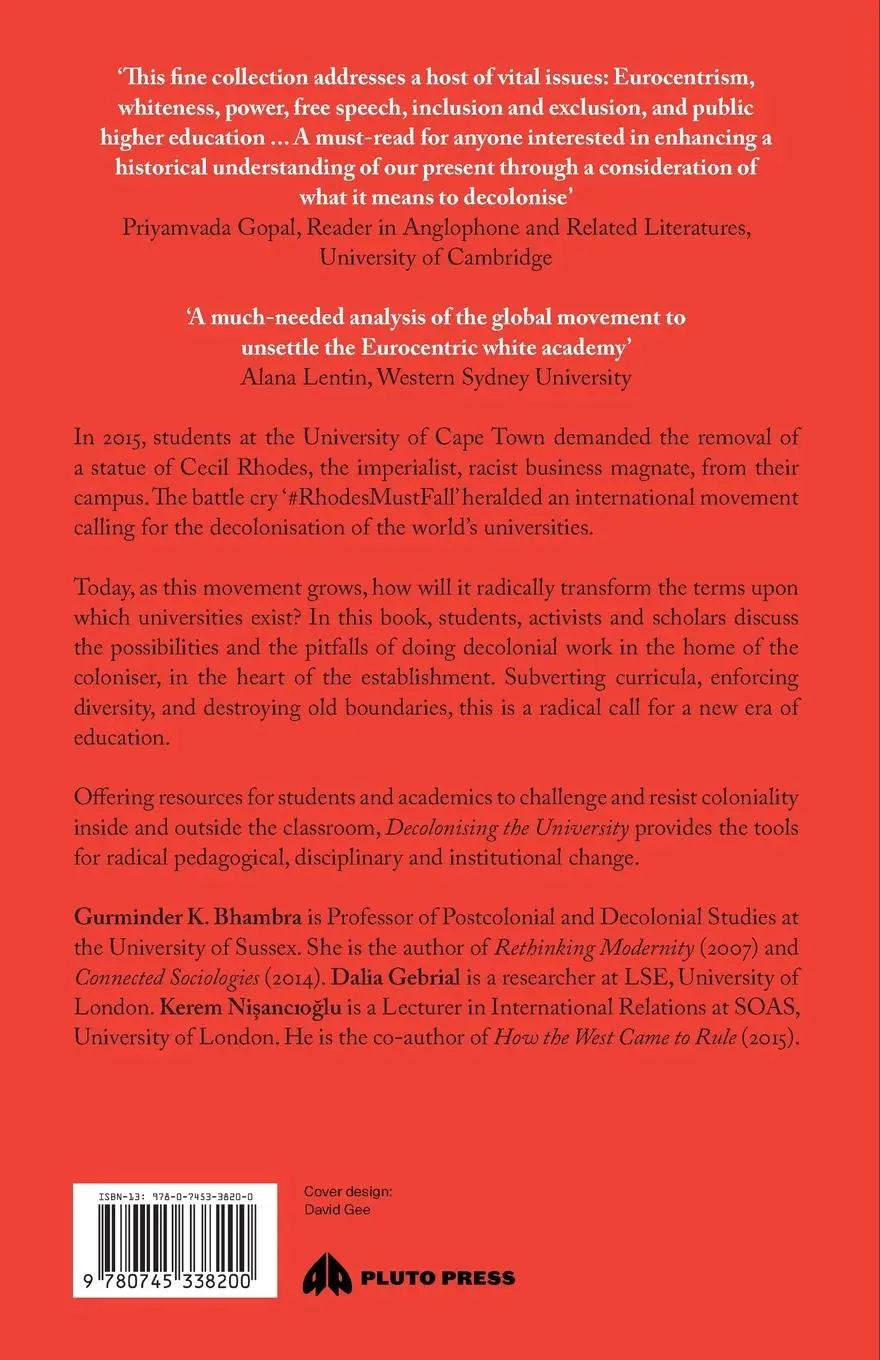 Rückseite: 9780745338200 | Decolonising the University | Gurminder K. Bhambra (u. a.) | Buch Rückseite: 9780745338200 | Decolonising the University | Gurminder K. Bhambra (u. a.) | Buch