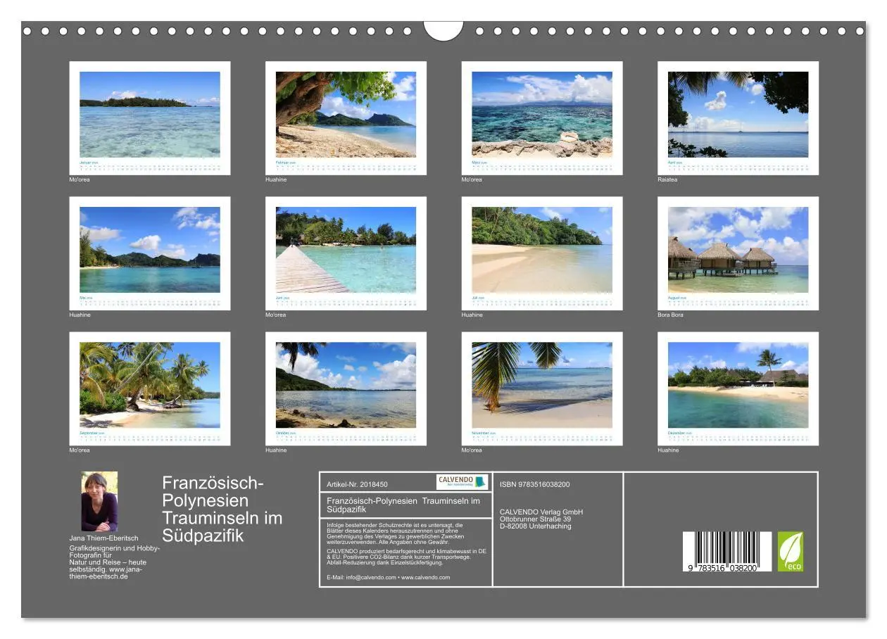 Bild: 9783516038200 | Französisch-Polynesien Trauminseln im Südpazifik (Wandkalender 2026...