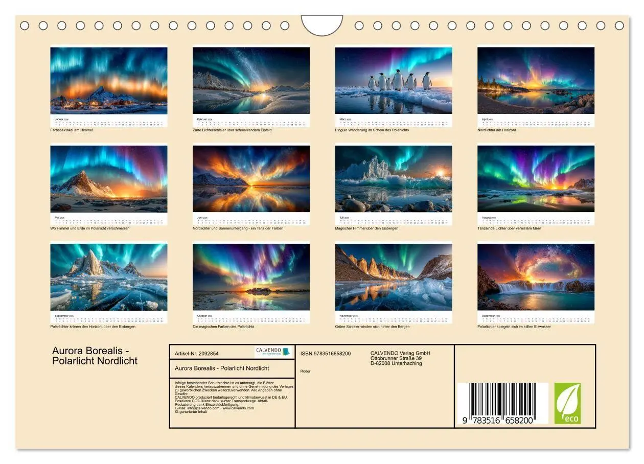 Bild: 9783516658200 | Aurora Borealis - Polarlicht Nordlicht (Wandkalender 2026 DIN A4...