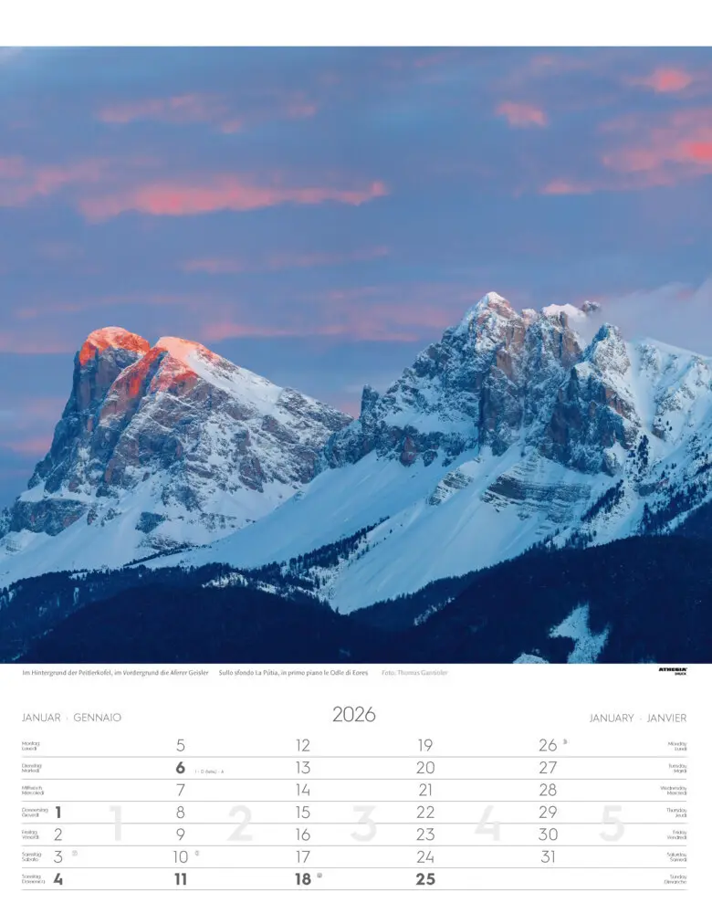Bild: 9788868398200 | Südtirol Kalender 2026 | Alto Adige - South Tyrol | Verlag | Kalender