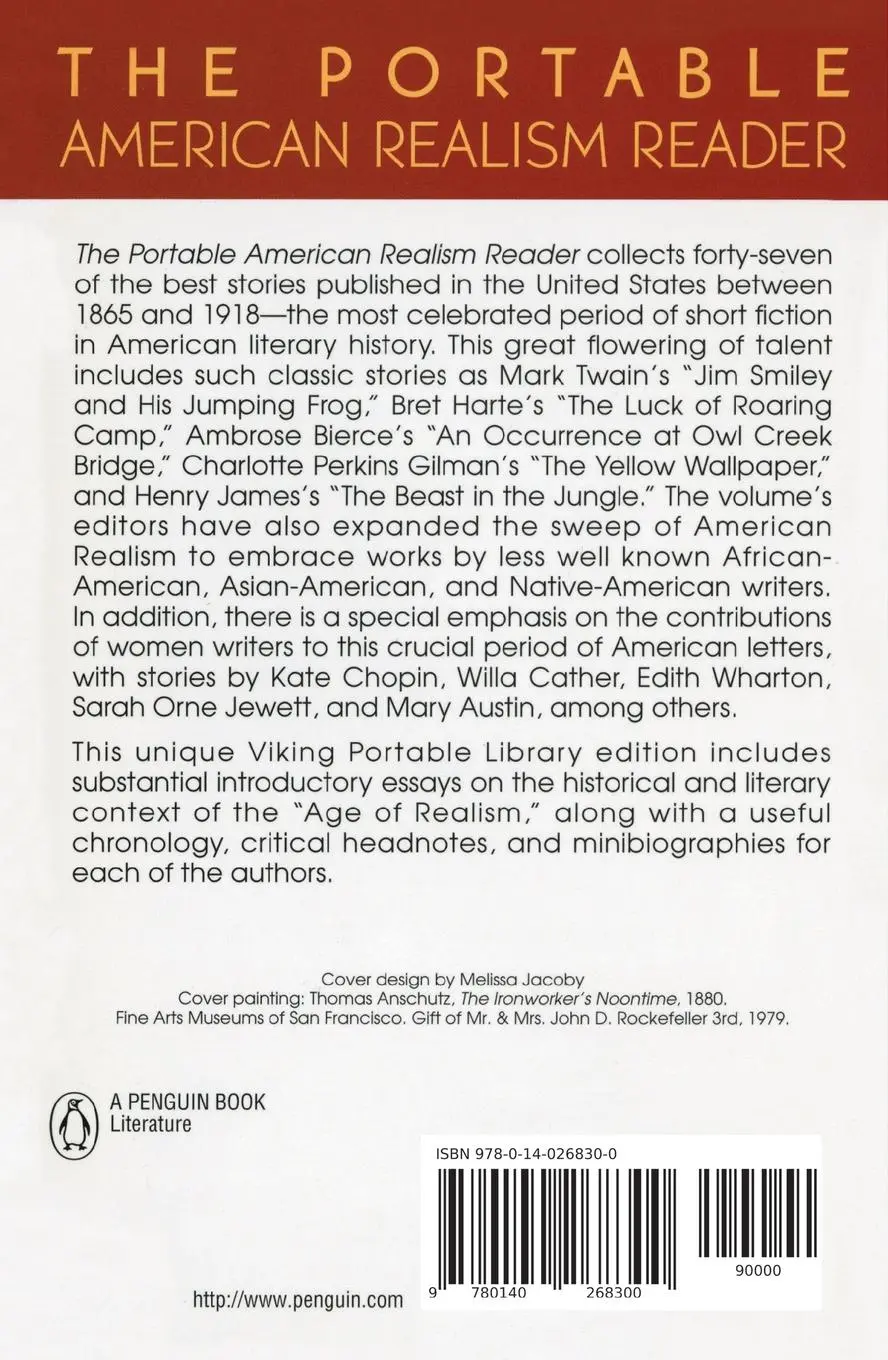 Rückseite: 9780140268300 | The Portable American Realism Reader | Various | Taschenbuch | 1997