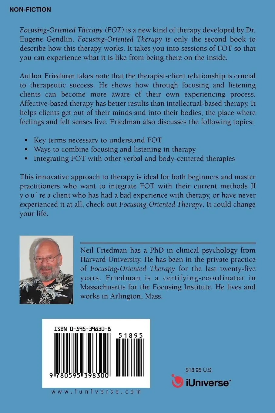 Rückseite: 9780595398300 | Focusing-Oriented Therapy | (Fot) | Neil Friedman | Taschenbuch | 2007