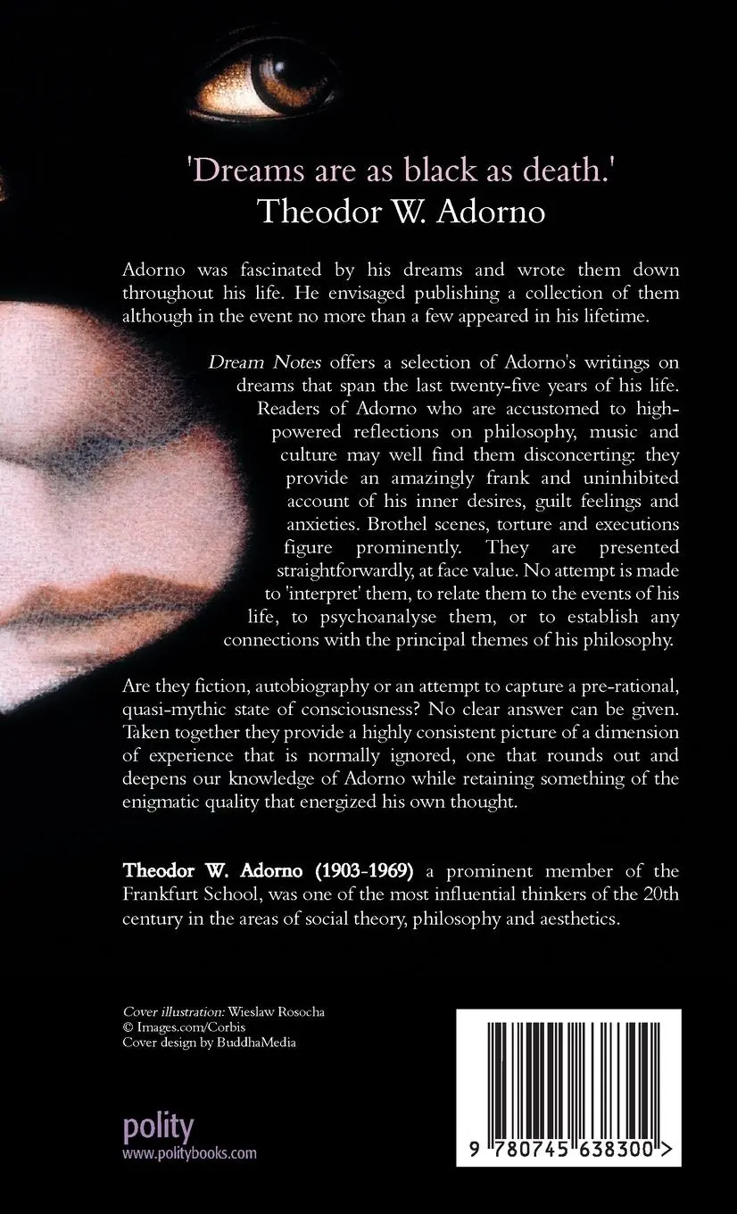 Rückseite: 9780745638300 | Dream Notes | Theodor W Adorno | Buch | Einband - fest (Hardcover)