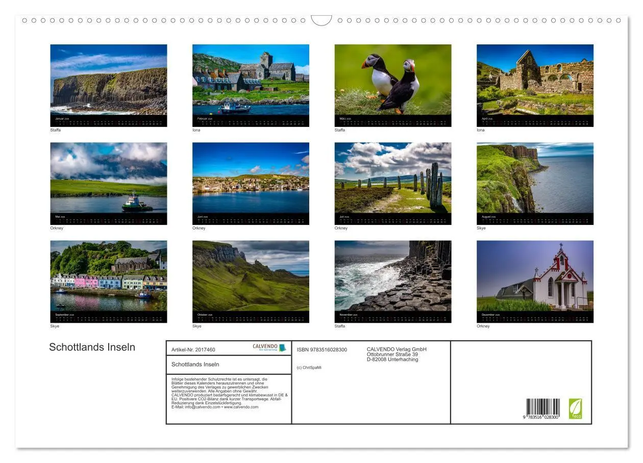 Bild: 9783516028300 | Schottlands Inseln (Wandkalender 2026 DIN A2 quer), CALVENDO...